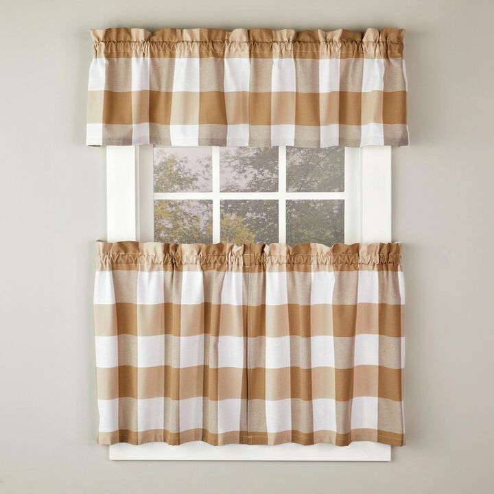 SKL Home By Saturday Knight Ltd Grandin Valance - 58X13", Tan/White