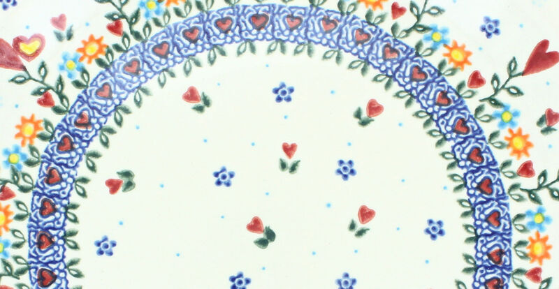 Blue Rose Polish Pottery Autumn Burst Pie Plate
