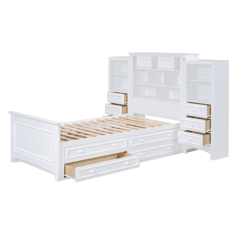 Merax Platform Bed with Storage Headboard