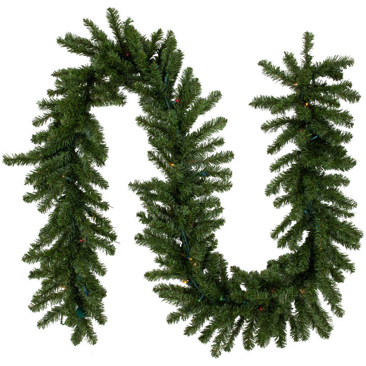 9' x 12" Pre-Lit Canadian Pine Artificial Christmas Garland  Multicolor Lights