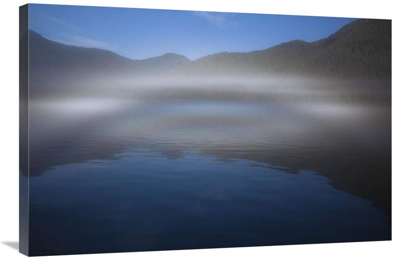 Ocean fog lifting off the water at the mouth of Kynoch Inlet, British Columbia, Canada-Canvas Art-36x24