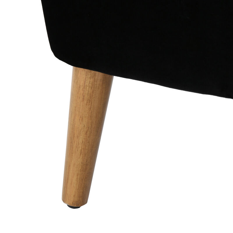 Merax Velvet Upholstery Accent Chair with Wooden Legs