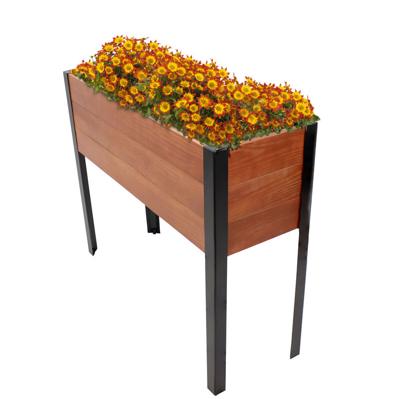 Acacia Wood Raised Garden Bed with Removable Planter Bag