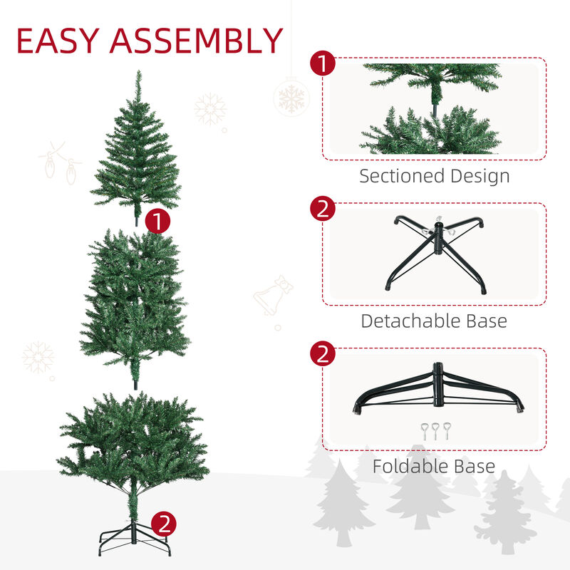 Slim Christmas Tree with Stand, Pencil Tree, 7' Artificial Fir, Green