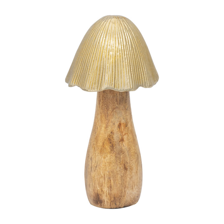 8" Mushroom with Metal Top, Gold