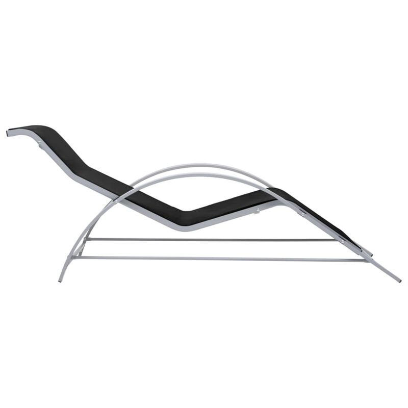 vidaXL Sunlounger Textilene and Aluminum Black