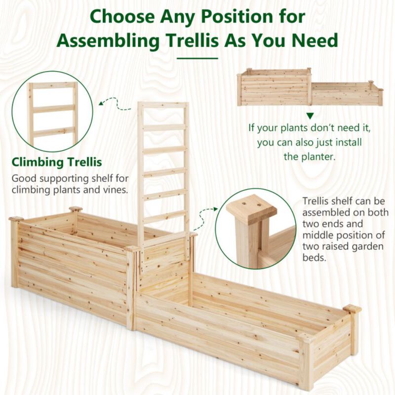 Hivvago Raised Garden Bed with Trellis