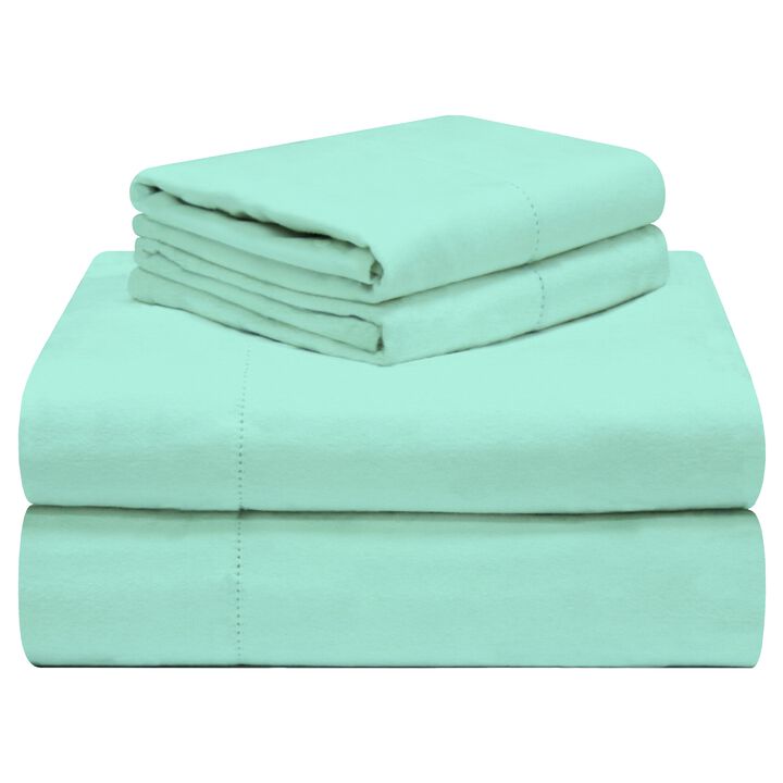 Pointehaven 190 GSM 100% Cotton Storm Grey Solid Flannel Deep Pocket 3 pc Sheet Set, Twin Extra Long