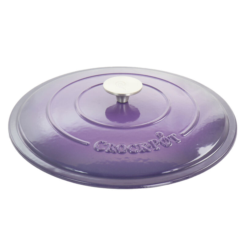 Crock-Pot Artisan 2 Piece 5 Quart Enameled Cast Iron Braiser with Lid in Lavender
