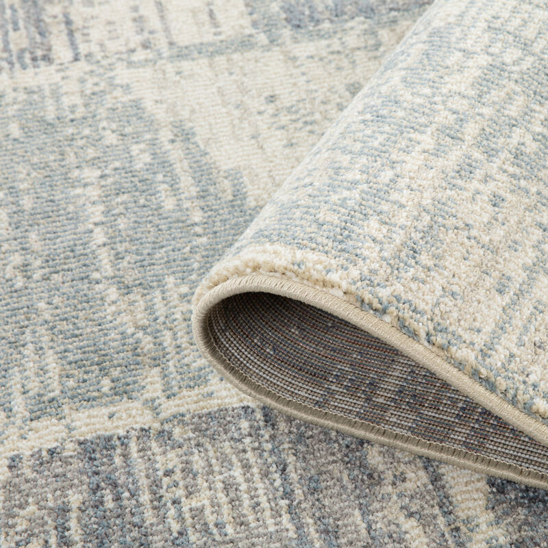 Jordan Aly Light Blue Modern Geometric Area Rug 7'10" x 10'2"