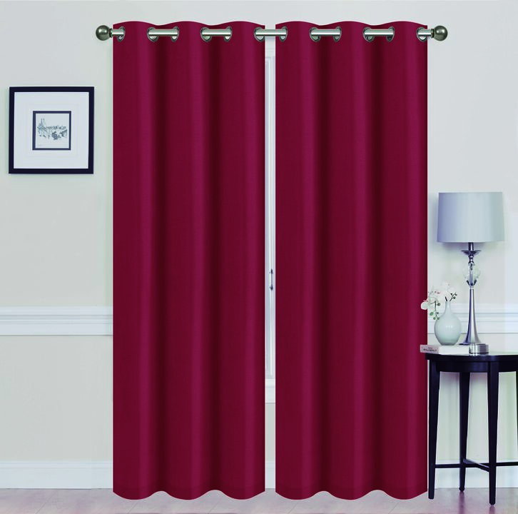 Solid Blackout Grommet Curtain Panels With Foam Backing (Set of 2)