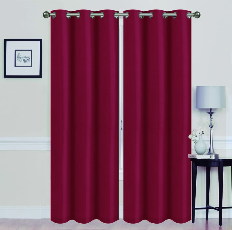 Solid Blackout Grommet Curtain Panels With Foam Backing (Set of 2)