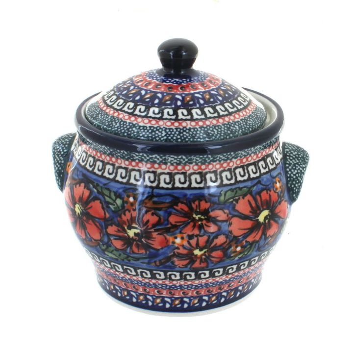 Blue Rose Polish Pottery Stars & Stripes Small Canister