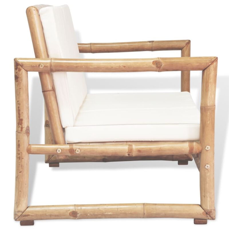 vidaXL 2 Seater Garden Sofa with Cushions Bamboo
