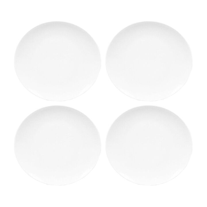 Porcelain Elips 6.25" x 5.5" Oval White Porcelain Plate (Set of 4)