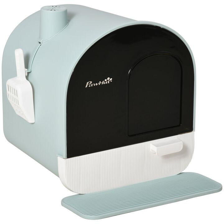 Green Cat Hygiene: Covered Litter Box with Tray & Scoop