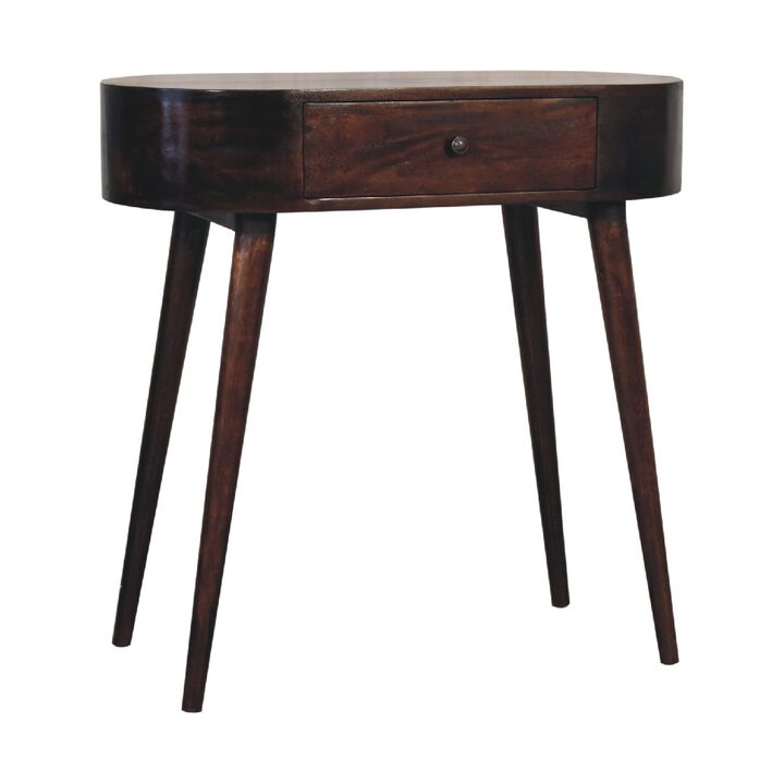 Albion Light Walnut Solid Wood 1 Drawers Console Table