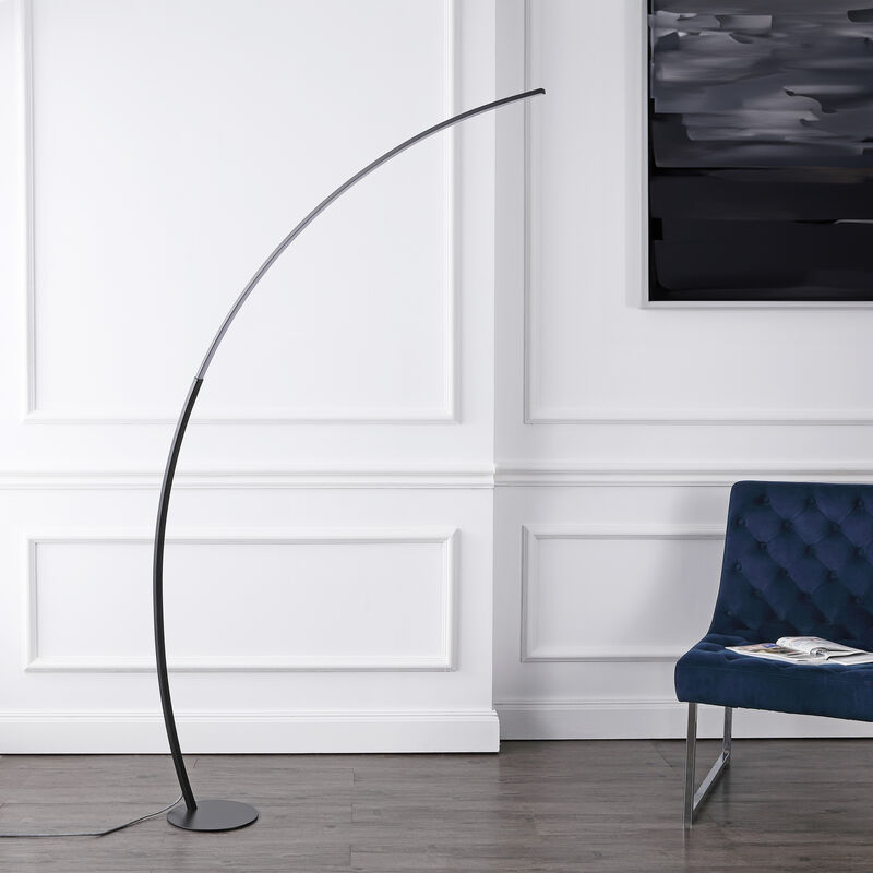 Enzo Contemporary Minimalist Metal Arc Dimmable Integrated LED Floor Lamp