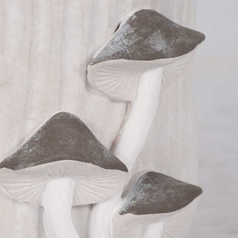 6" Gry Mushroom Applique Plntr