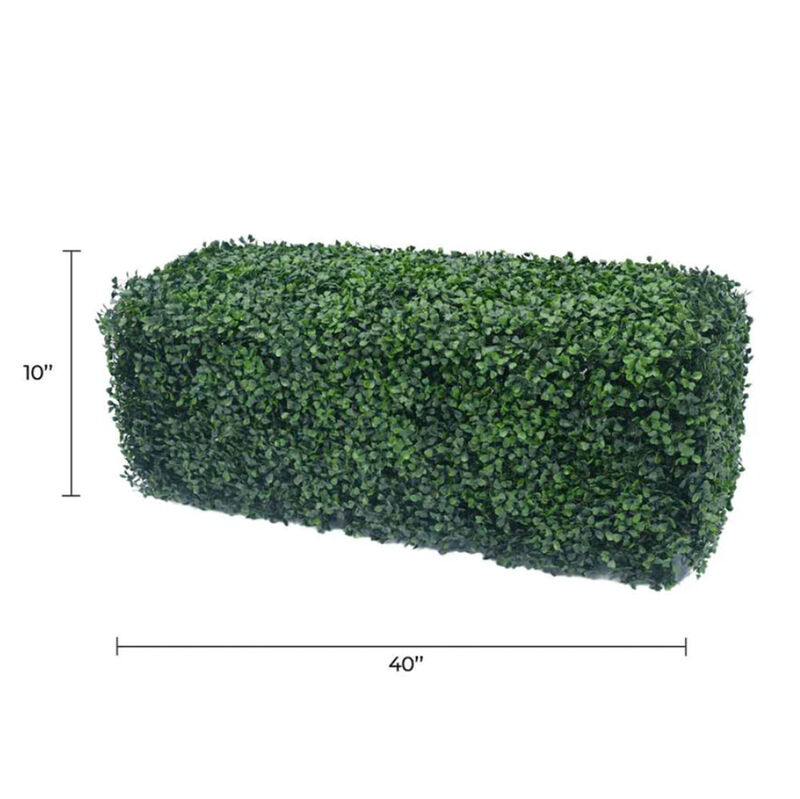 Light Artificial Boxwood Hedge 40"L x 20"H Commercial Grade UV Resistant