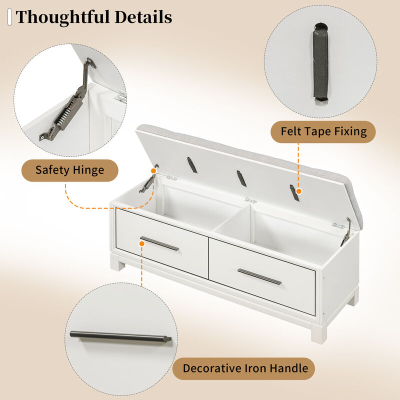 Merax Shoe Storage Bench with Removable Cushion