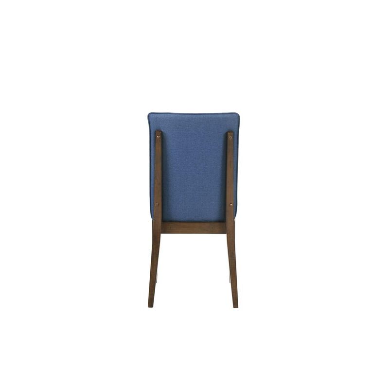 New Classic Furniture Maggie Dining Chair W/Blue Cushion-Walnut