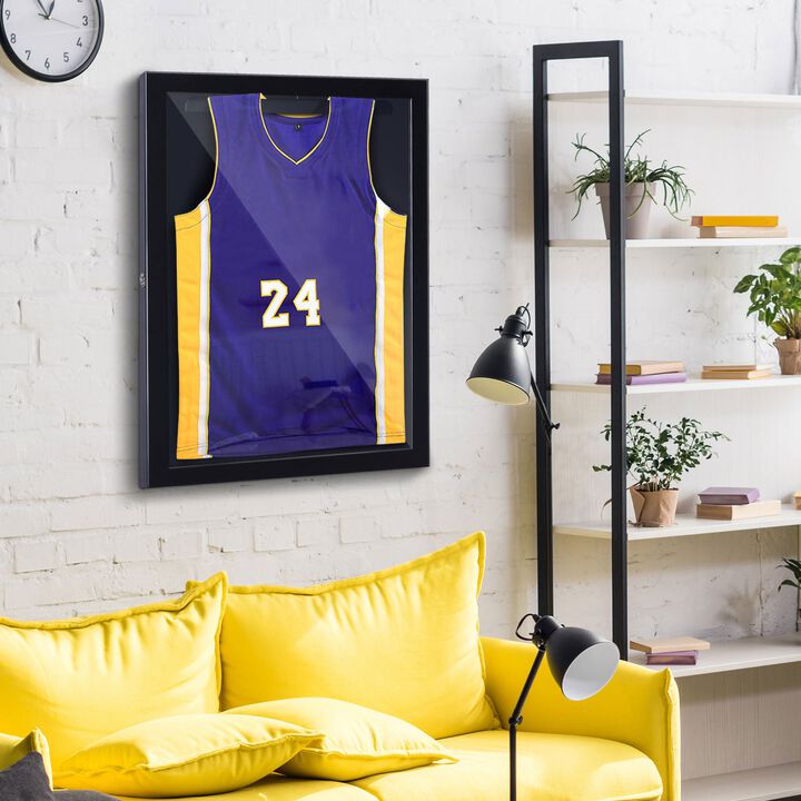 Memorabilia Showcase: 32"x24" Black Acrylic Sports Jersey Display Case