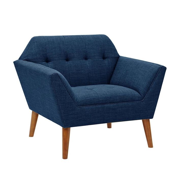 Starlight Canyon Home Blue Upholstered Accent Chair with Solid Wood Frame, Comfortable Armchair