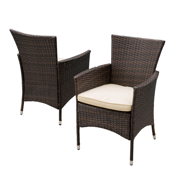 Merax 2 PCS Outdoor Wicker Dining Chairs
