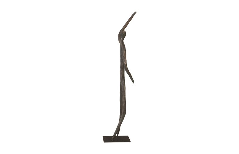 Abstract Arm Up Figure on Metal Base