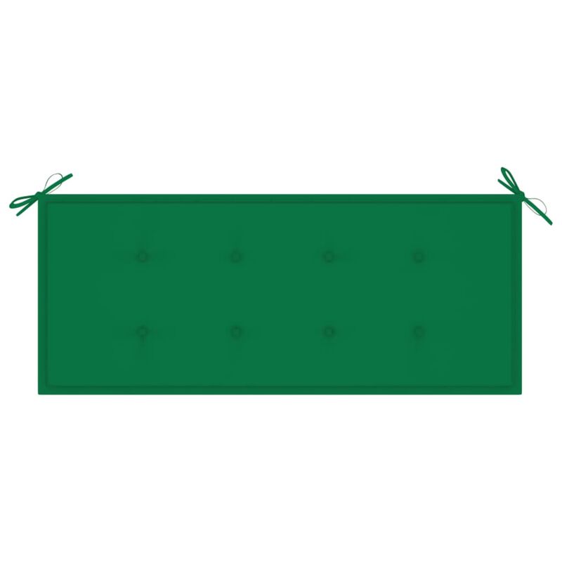 vidaXL Stacking Garden Bench with Cushion 50.6" Solid Teak Wood