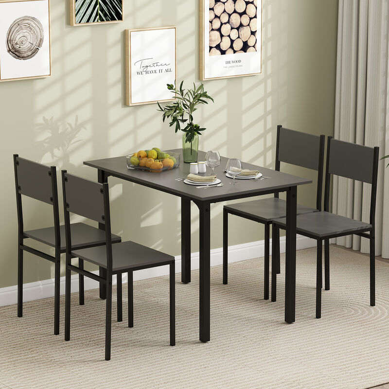 5 Piece Dining Table Set Industrial Style Kitchen Table and Chairs