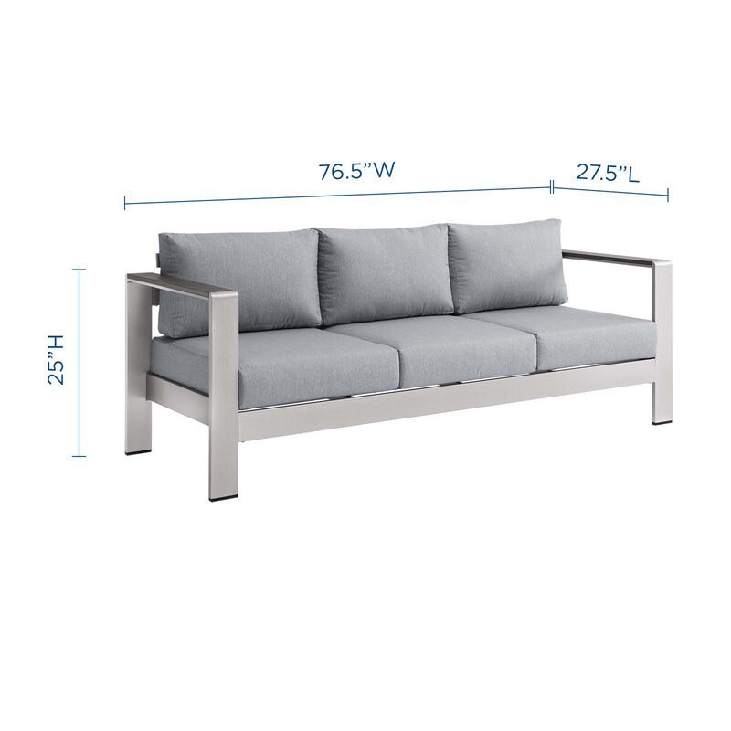 Modway - Shore Outdoor Patio Aluminum Sofa