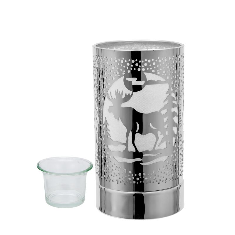 7" Touch lamp/Oil burner/Wax warmer- Silver Moose