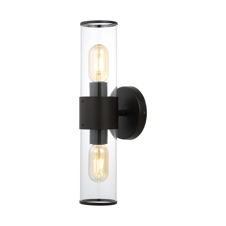 Quinn Farmhouse Industrial Iron/Acrylic LED Sconce