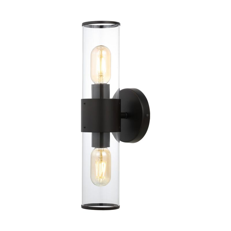 Quinn Farmhouse Industrial Iron/Acrylic LED Sconce