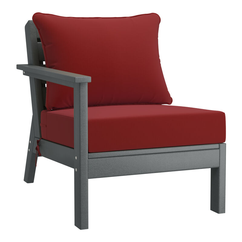 WestinTrends Outdoor Patio HDPE Sectional Sofa with Patio Cushions