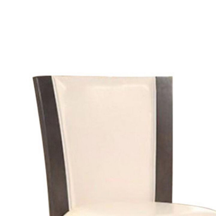 Manhattan III Contemporary Counter Height Chair With White, Gray Finish, Set of 2-Benzara