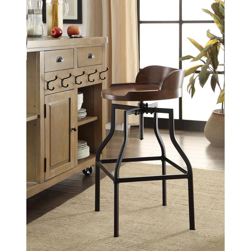 Carolina Living Marais Adjustable Barstool - Chestnut/Black