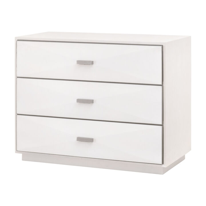 Wynn Shagreen Nightstand 3-Drawer Nightstand
