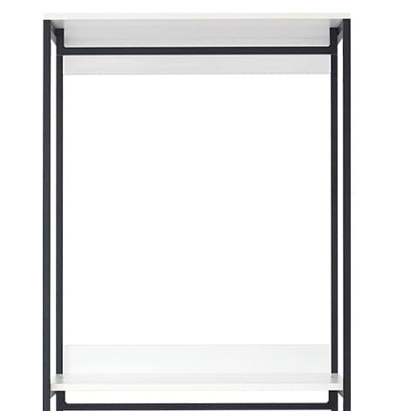 Cox Modular Closet System, 2 Hanging Rods, White Shelves, Black Metal