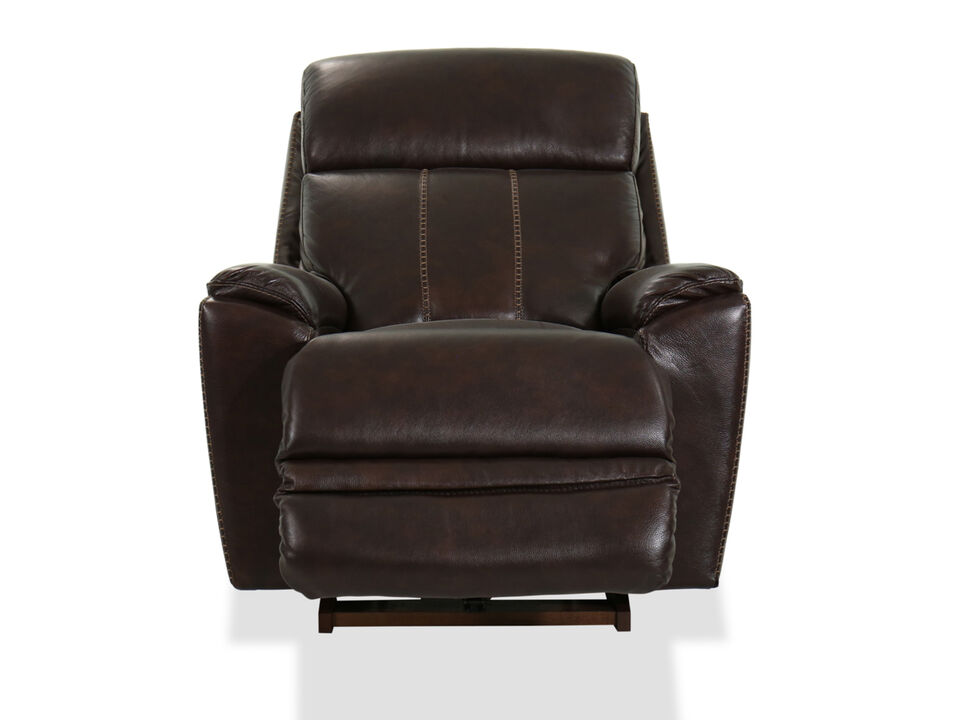 Talladega Chestnut Leather Rocking Recliner