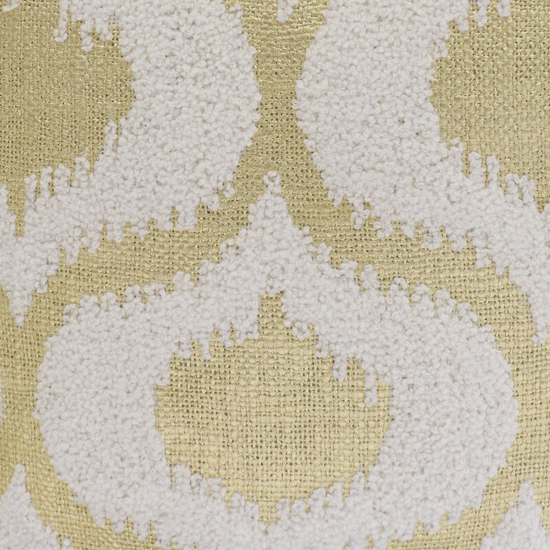 Pasargad Grand Canyon Cotton Pouf, Gold Foiled, Gold/Ivory