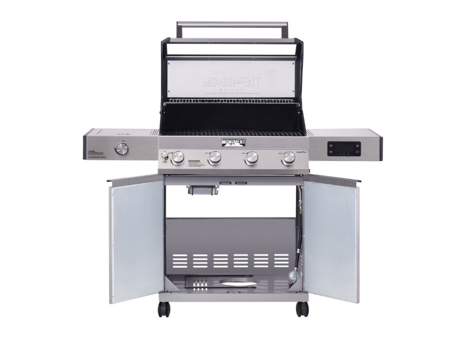 Monument Grills Denali Series | 4 Burner Smart Stainless Steel Propane Gas Grill