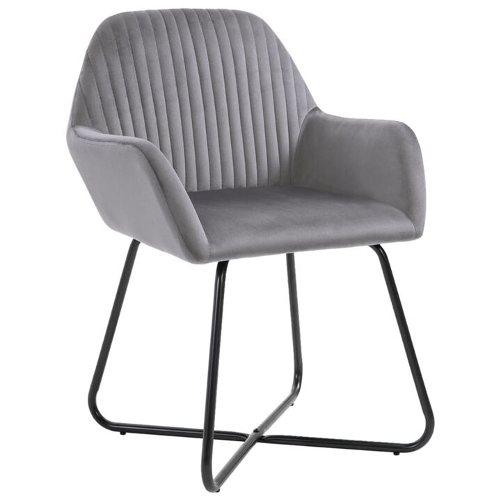 vidaXL Dining Chairs 2 pcs Gray Velvet