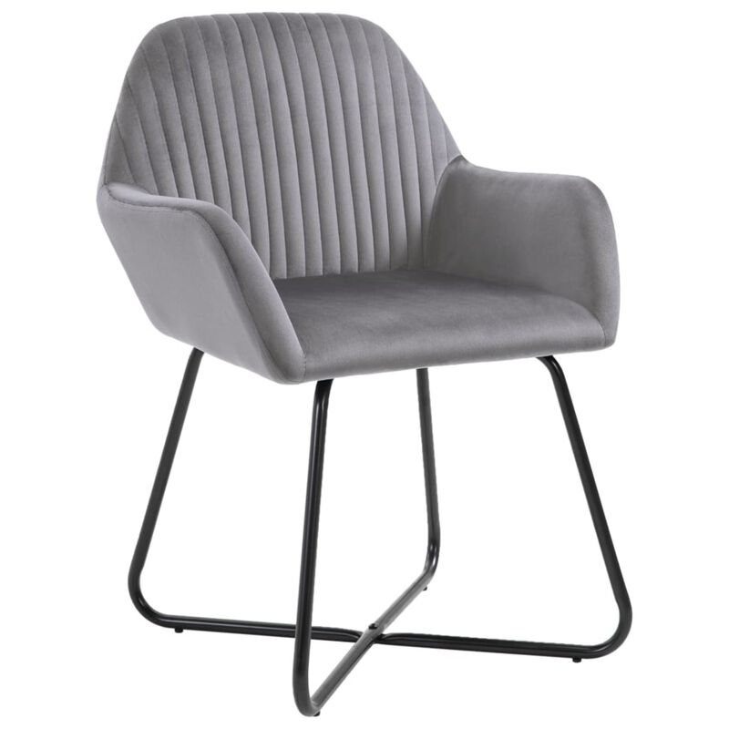 vidaXL Dining Chairs 2 pcs Gray Velvet