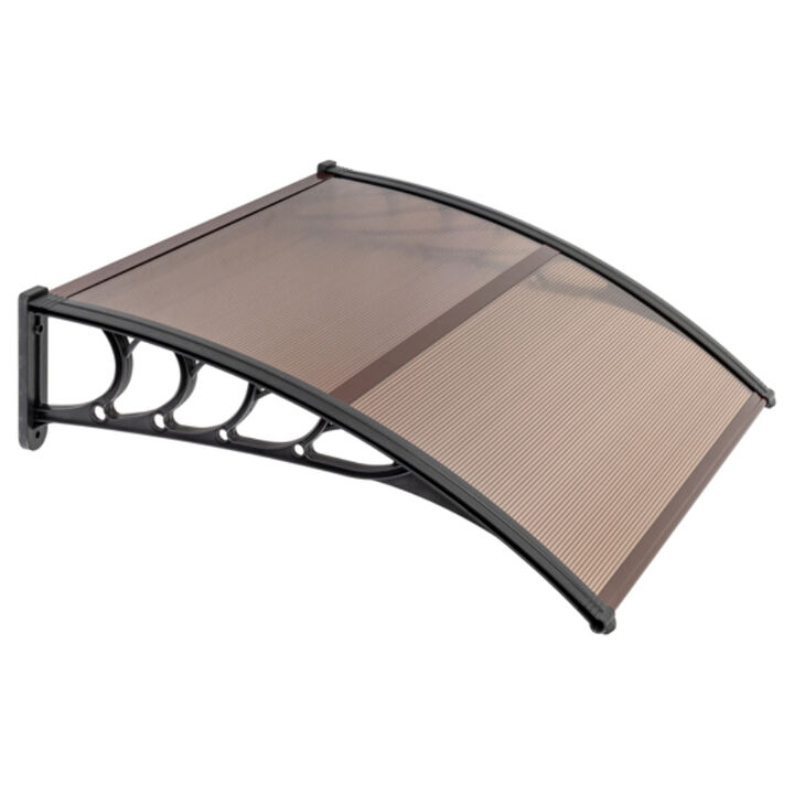 Door & Window Rain Cover Eaves with Brown Board and Black Holder