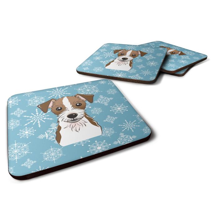 Caroline's Treasures BB1636FC Snowflake Jack Russell Terrier Foam Coasters (Set of 4), 3.5, Multicolor