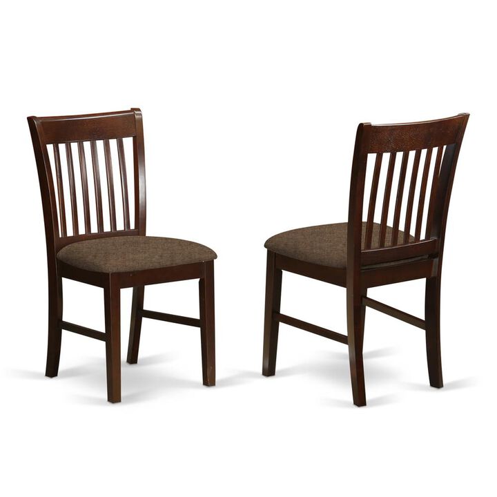 East West Furniture NFC-MAH-C Norfolk Dining room chair Fabric Seat -Mahogany Finish.