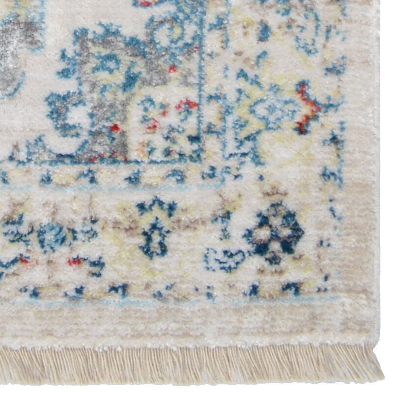 RUGSOTIC CARPETS MACHINE MADE POLYESTER AREA RUGS  - 4'x5'11'', Rectangle Shape, Multicolor Color, Classic Oriental Traditional  Design, Low Pile Machine Made Area Rugs (M00071)